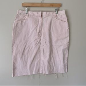 🤍Christopher & Banks | light pink vintage raw edge denim skirt